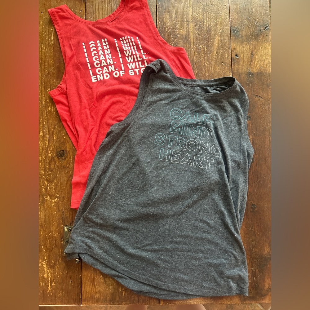 Old Navy Active Tank Tops (2) Dark Gray Women's Tank Top and Red